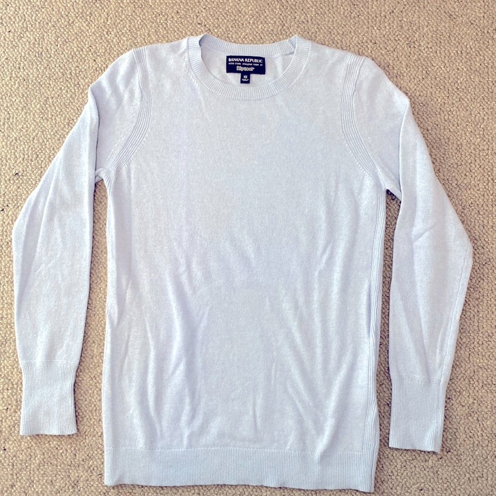 Banana Republic Wool-Blend Sweater in a Powder Blue Color Size XS